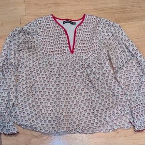 Antik Batik Patterned Blouse - White and Red